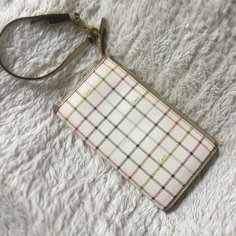 COACH tattersall wristlet - Picture 3 of 4